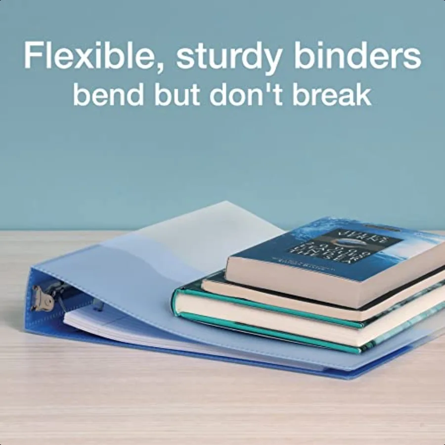 ウェーブバインダー 学校やオフィス用 強くて柔軟なポリ製 4ウェーブポケット 4色アソート 半透明カバー付き