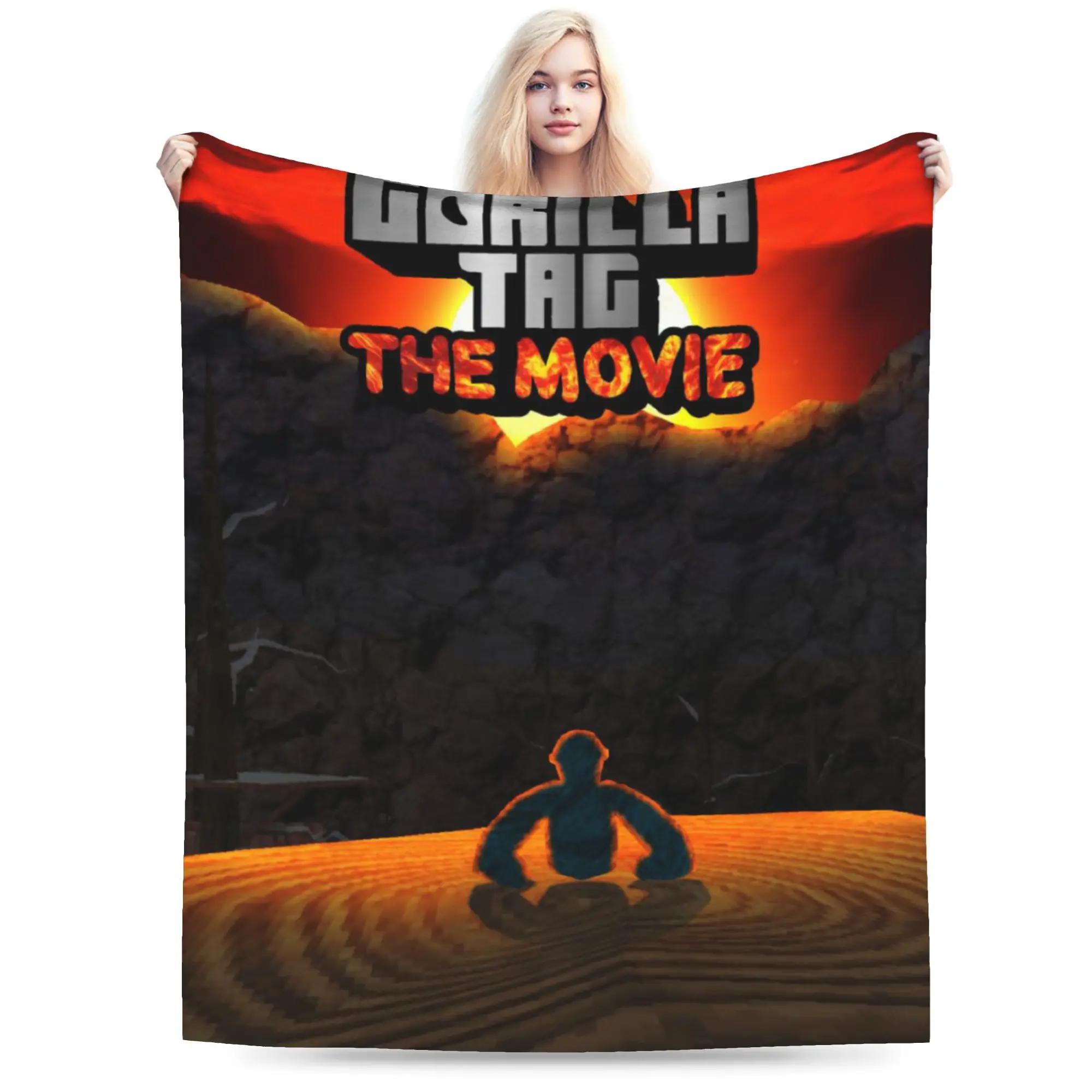 Comfort Gorilla Tag VR Gamer Blanket Stuff Home Decorative  Blanket Throw Lightweight Thin Velvet for Office
