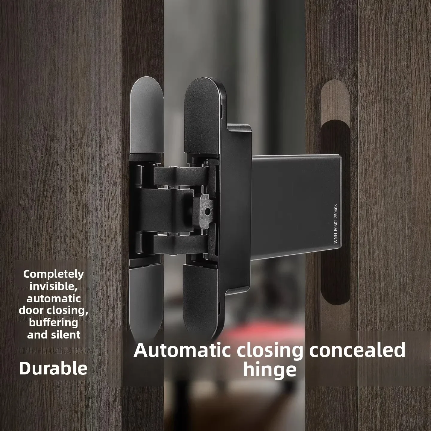 Invisible door hinge hydraulic buffer self-closing automatic closing 2D adjustable hidden door rebound hidden hinge