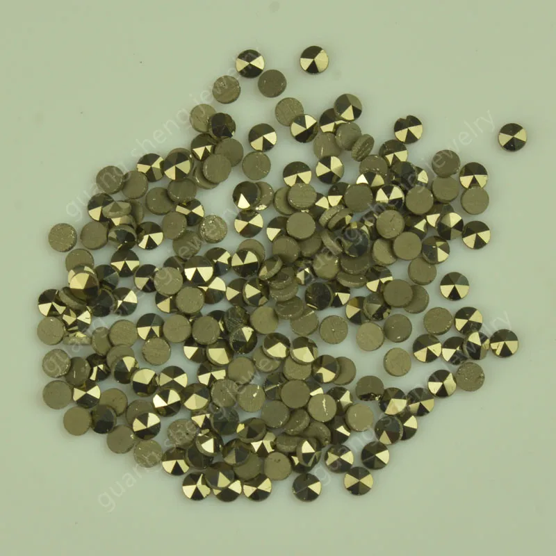 GS Sale 50pcs/lot 0.8~2.1mm Round Shape Flat Base Loose Brass Color Natural Pyrite Marcasite Stone Beads For Gemstone Fill Drill