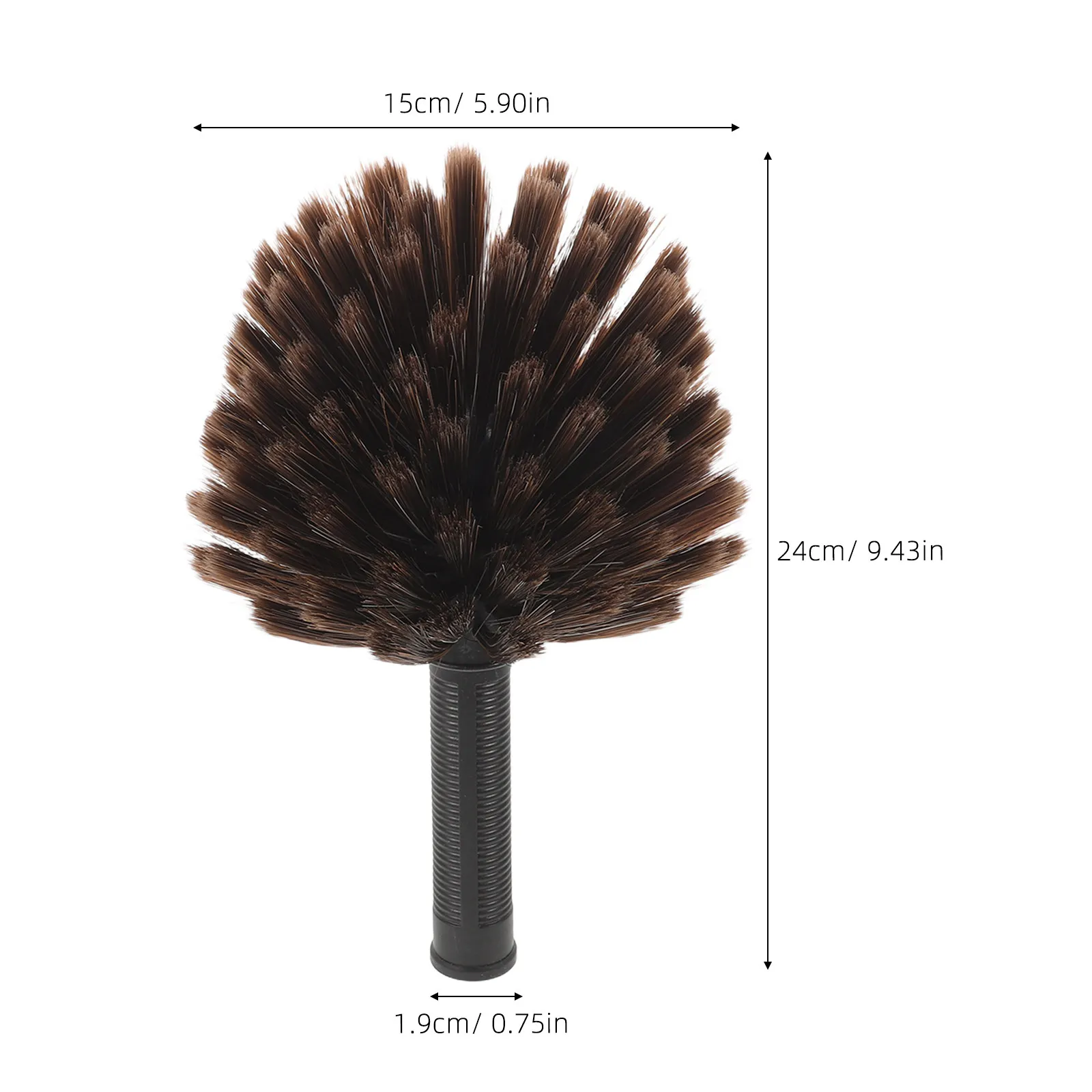 Cobweb Duster Head Brush Fits 0.75 Inch Threaded Poles Spider Web Sweeper Outdoor Indoor Web Cleaner Replacement Brush Head