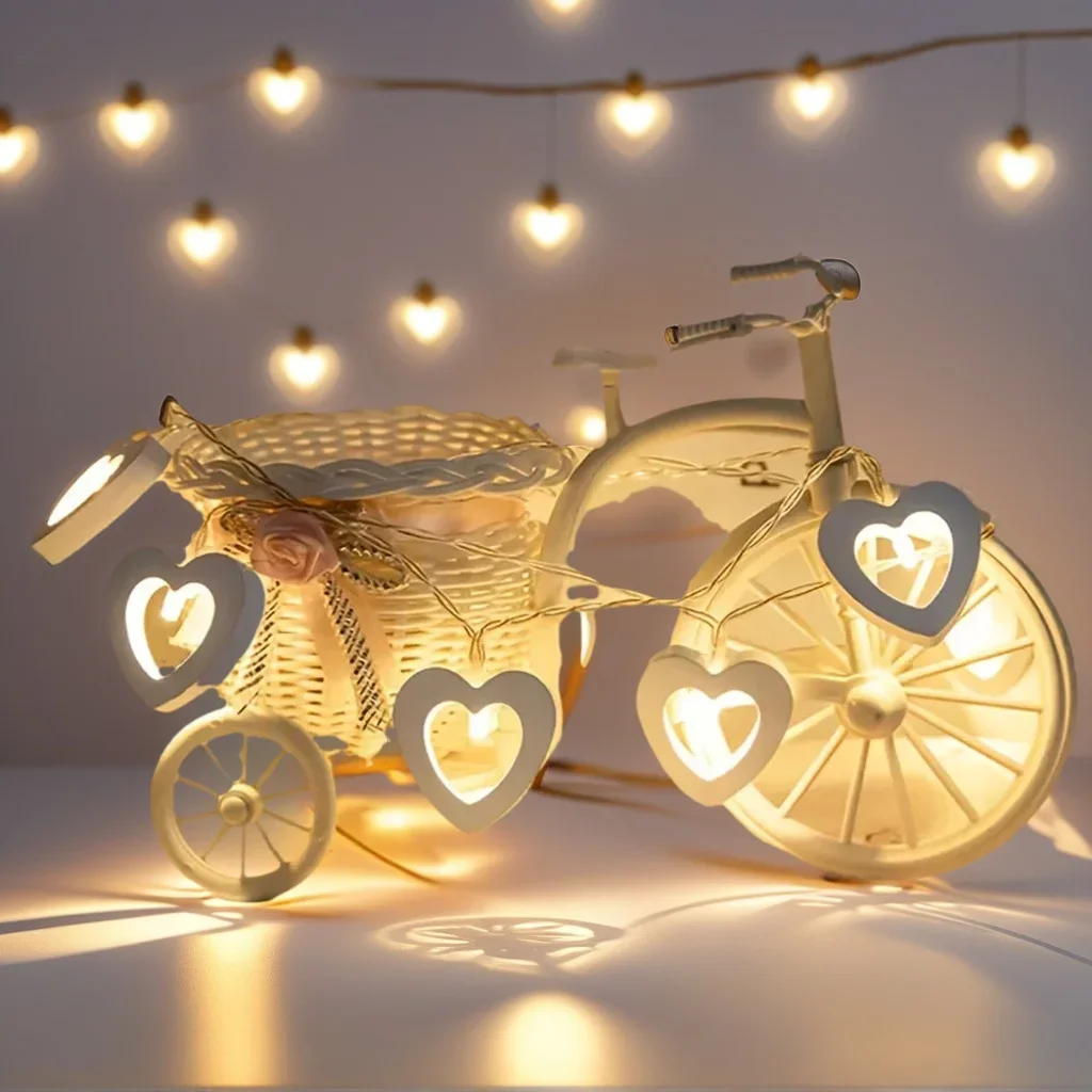 أضواء سلسلة قلب LED - إكليل ضوء عيد الحب لغرفة نوم الأطفال