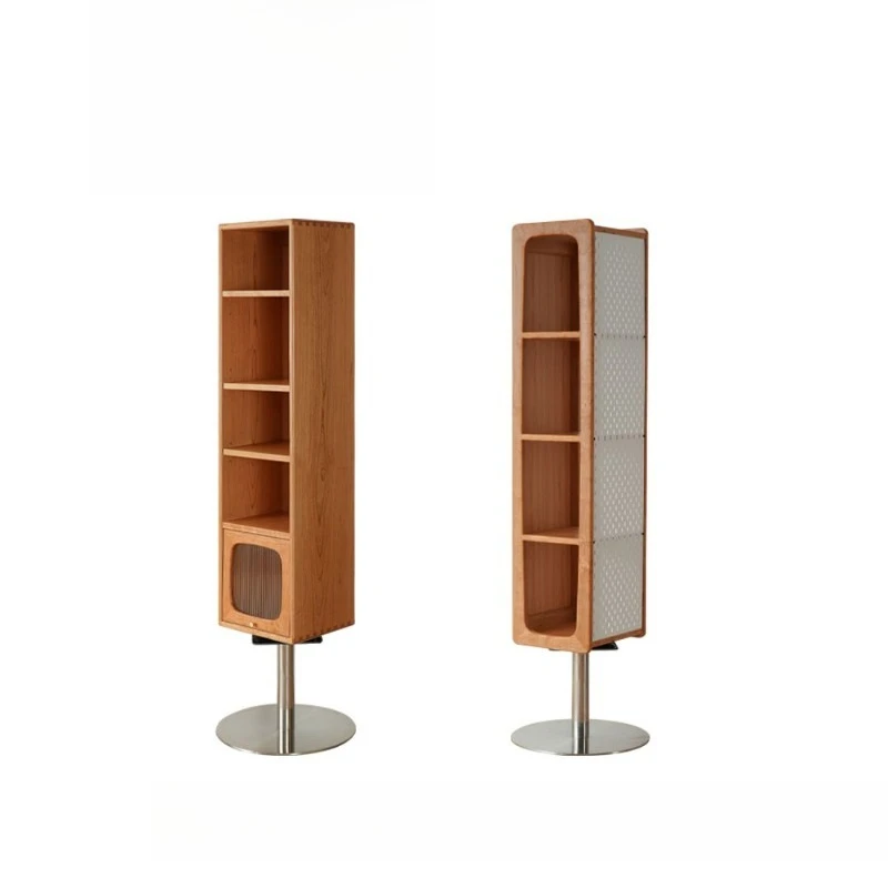 

Cherry wood bedroom storage magazine cabinet Living room floor-to-ceiling full-length mirror