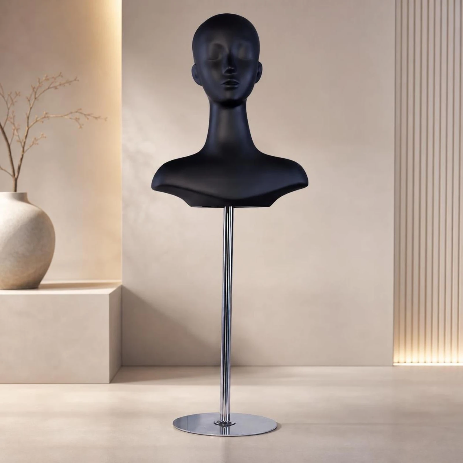 Mannequin Head with Stand Modern Mannequin Head with Shoulders Stable Heavy Duty for Jewelers, Retail Counter, Shop Window
