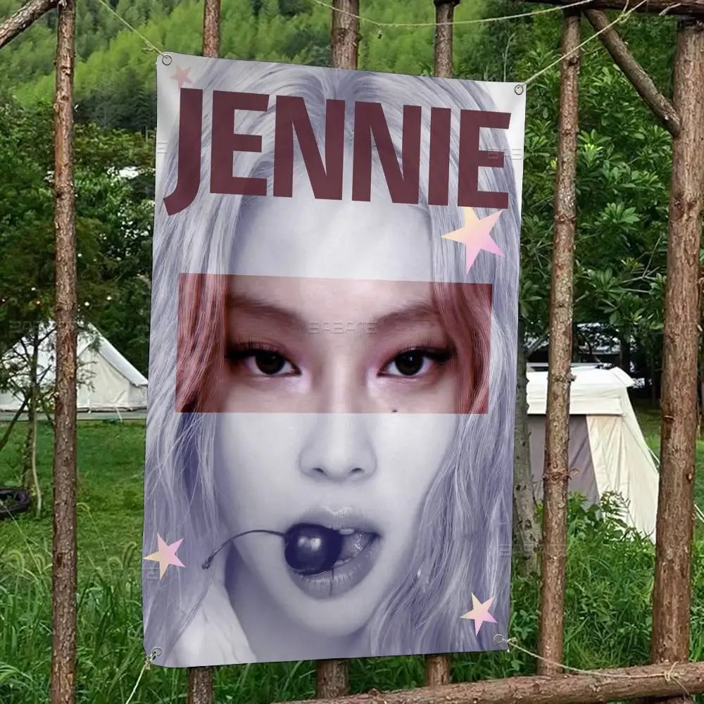 Singer J-Jennie Small Size Cheerleading Banner Hand Pulled Flag Outdoor Atmosphere Flags