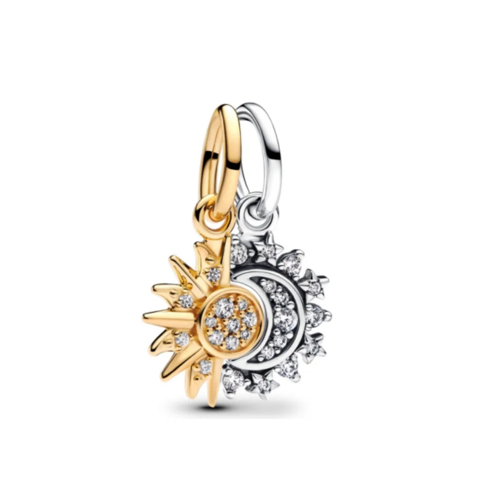 2024 S925 Silver Hot Sale Charm Angel embracing stars pendant Bead  Gold Accessories Fit Original Bracelet Jewelry For Gifts