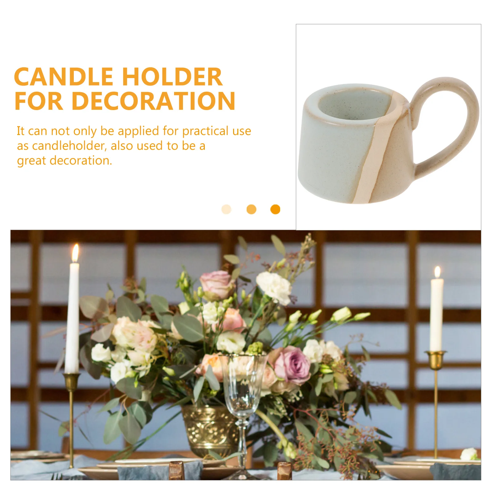 

Vintage Ceramic Stick Holder Decorative Candlestick for Tabletop Candlelight Dinner Party Wedding Home Decor