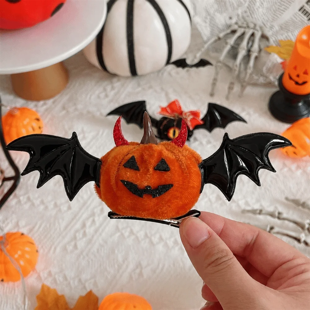 Party Barrettes Halloween Hair Clips Dress Up Comfortable Wearing Hat Headwear Horrific Cosplay Party Props Wing Pumpkin Hairpin