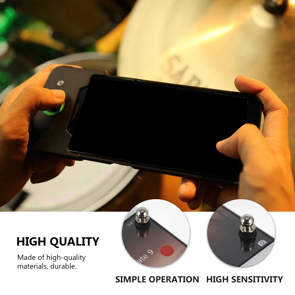 

2Pcs Game Button for Phone Tablet High Sensitivity Joystick Accessories Silver Easy Install Detach Smooth Operation Mobile Cell