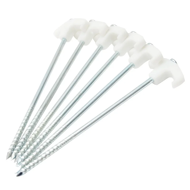 キャンプ用の長い鋼のテント,蛍光灯,ネジ山,屋外のステークス,2つの超軽量,テントアクセサリー,25cm