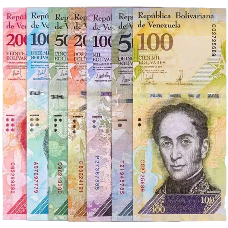 7Pcs Soberanos Money UNC Venezuela Original Notes