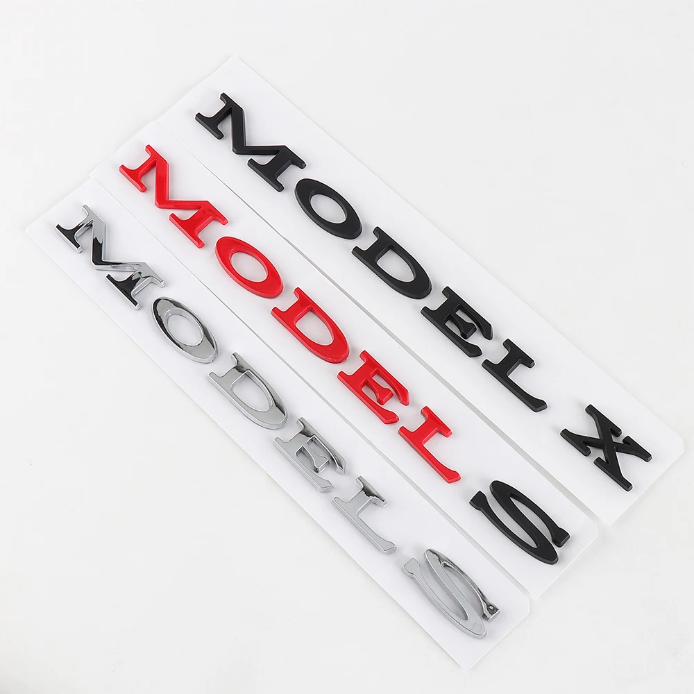 

1pc 3D ABS Chrome Red Black Logo Model 3 Y X S Emblem Letters Nameplate Car Rear Trunk Badge Decal Model 3 X Y Valve Acessories