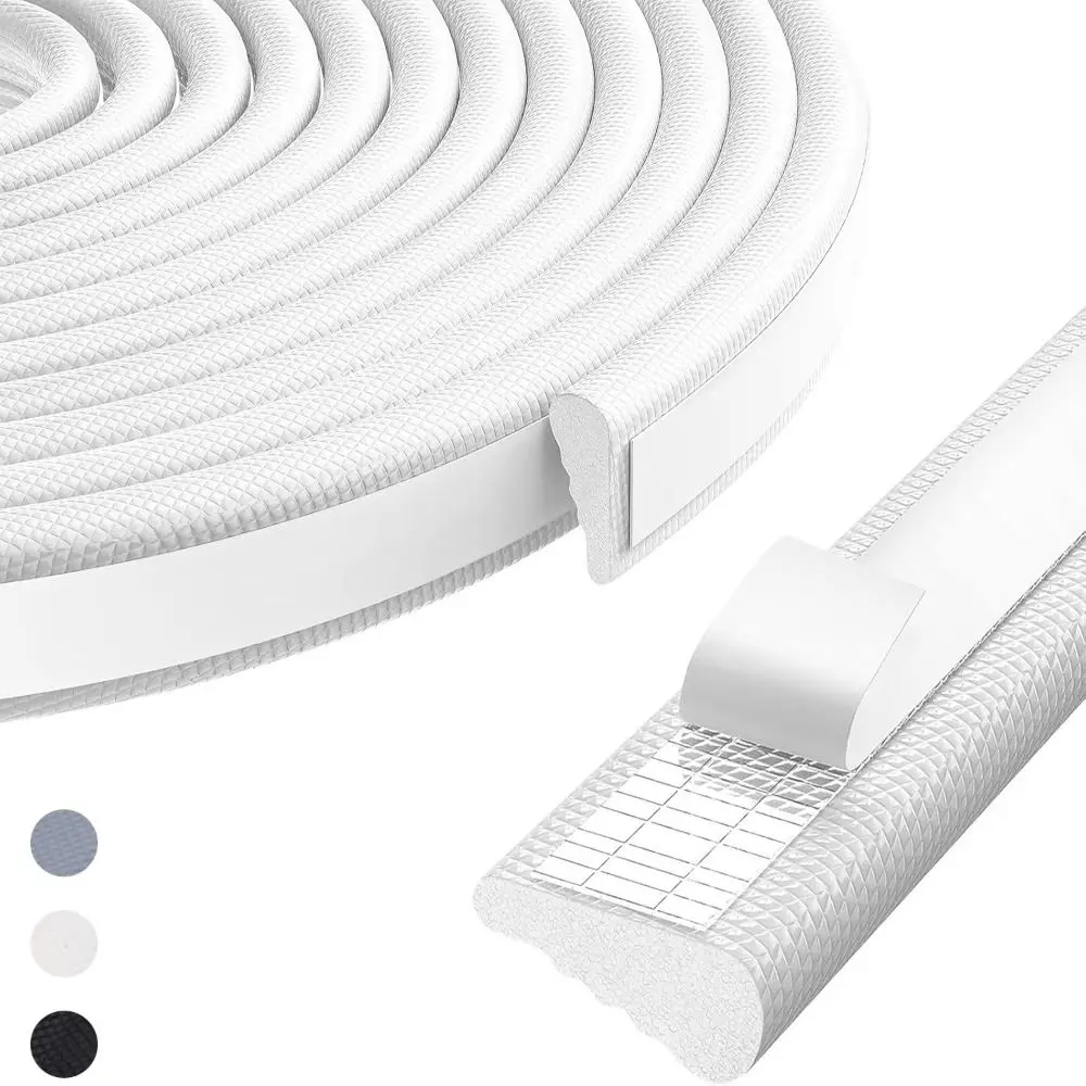 3 Meters Wedge Weather Stripping Soundproof Waterproof Door Window Gap Filler Self Adhesive PU Foam Insulation Tape Drawer