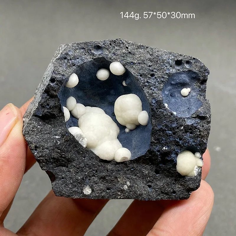 100% natural  basalt and spherical calcite  cave symbiotic mineral specimen healing crystal gemstone