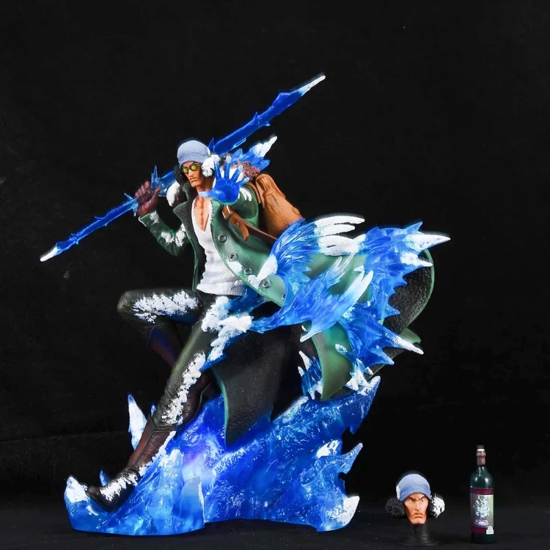 

Цельная фигурка LX Aokiji 30 см Кузан, статуя с двойной головкой и сменными руками, подсветка основания, аниме-модель, игрушка, орнамент, подарок для мальчика