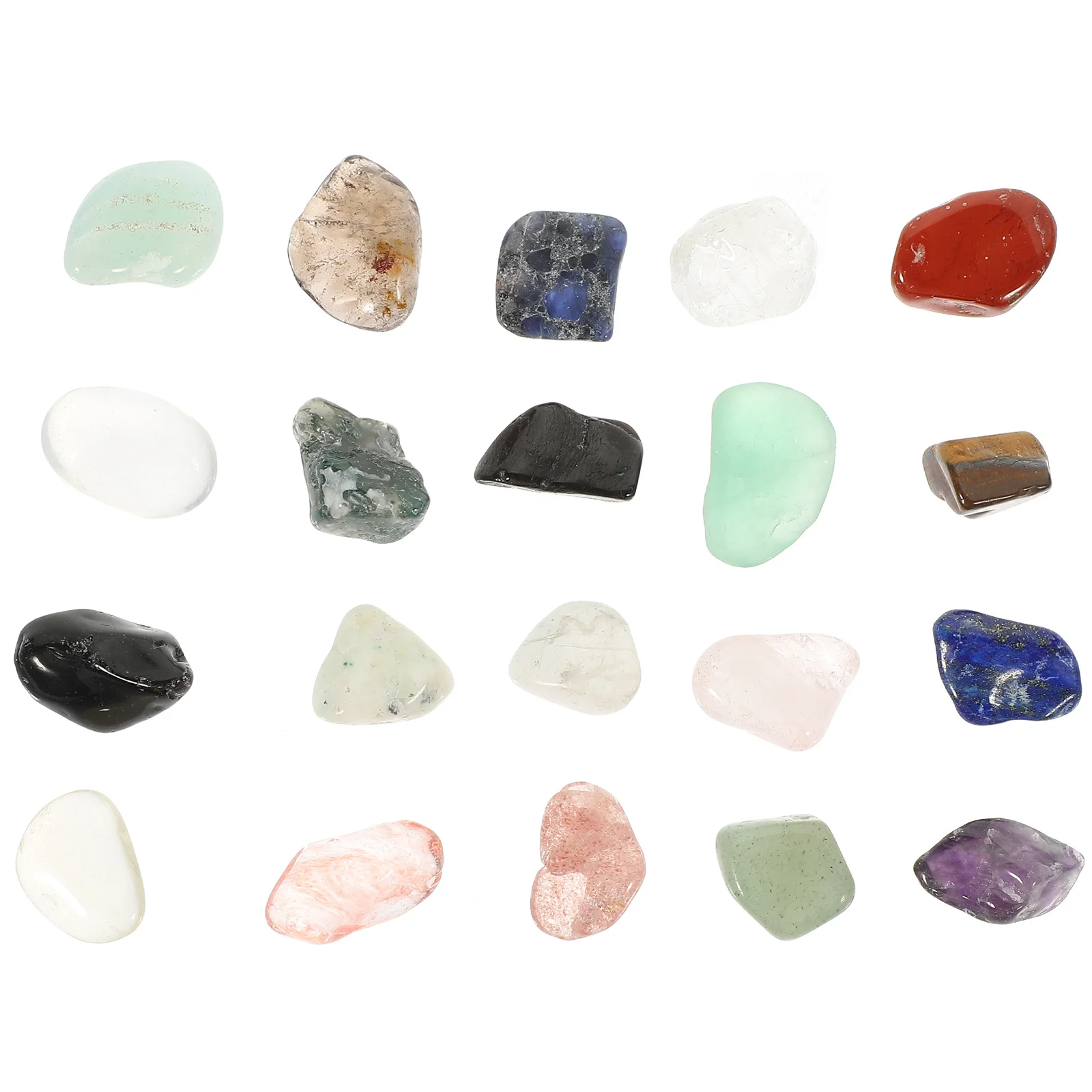 1 caja de piedras de cristal Natural, muestras minerales pulidas suaves para ciencia, educación, decoración de escritorio, decoración del hogar Irregular