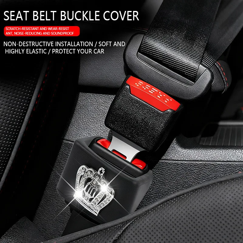 

New Car Accessories Seat Belt Fixing Device Crown Buckle Protective Cover Seat Belt Bracket Fixing Set