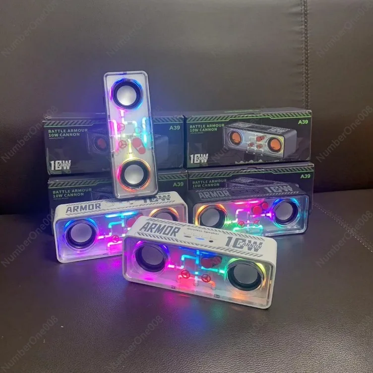 Bluetooth Speaker, Cyberpunk Style, Colorful Lights, Small Steel Cannon, Bass Diaphragm Audio