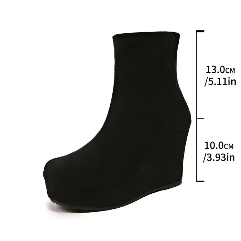 Dicke, wasserdichte Plateausohle mit erhöhter Höhe – vielseitige, bequeme, rutschfeste und atmungsaktive Damen-Ankle-Boots._voghion.com