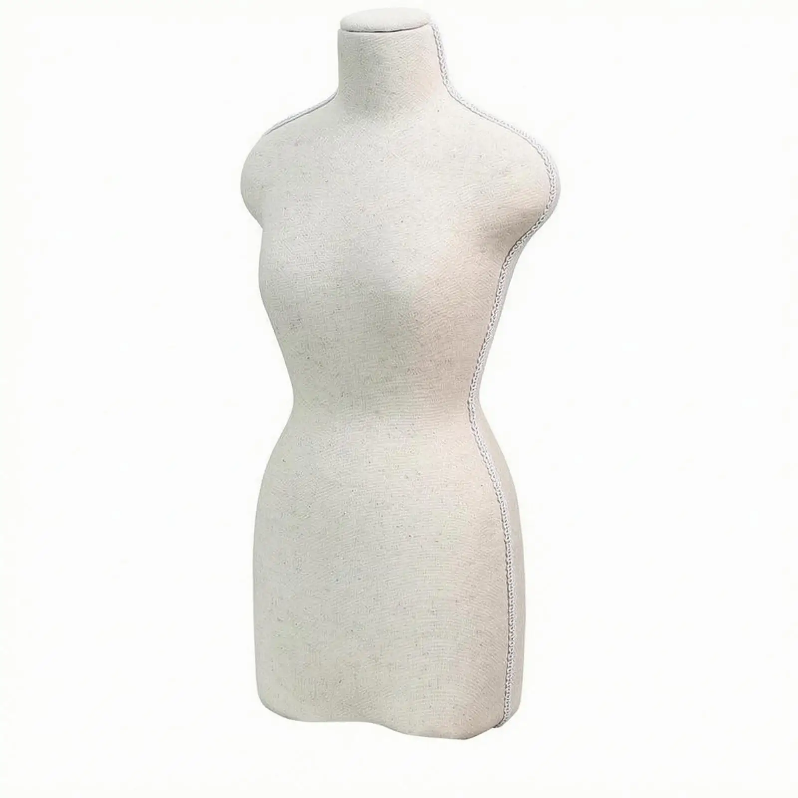 Necklace Bust Mannequin Textured Surface Pendant Display Bust Stitched Edge Trim Linen Necklace Holder