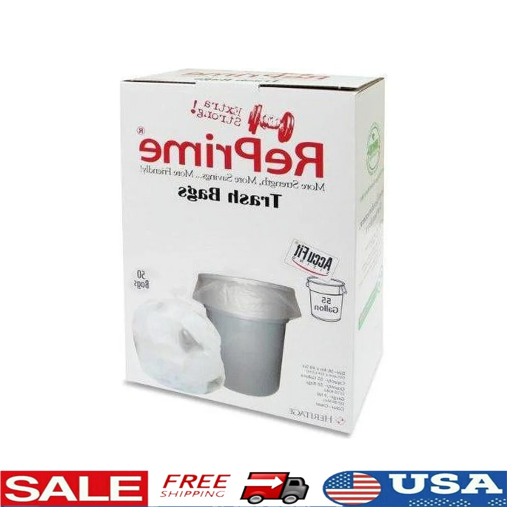 

AccuFit 55 галлонов вкладышей для банок 50 карат устойчивые к разрыву устойчивые к проколам мешки для мусора коммерческого использования Prime Resin экологически чистые