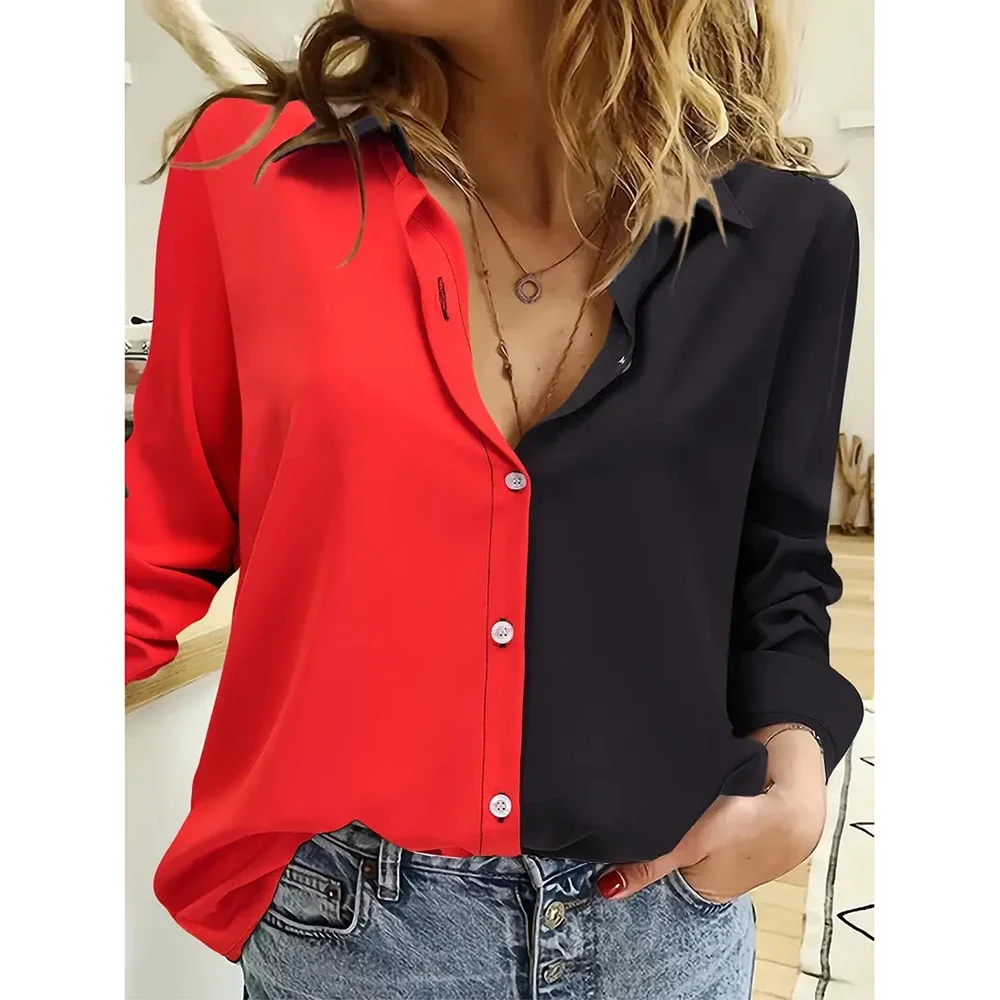 

2025 Women's Fun Cat Print Shirt Spring Spring Lapel Button Down Shirt Women's Casual Pleated Long Sleeve Shirt Cardigan Jacket