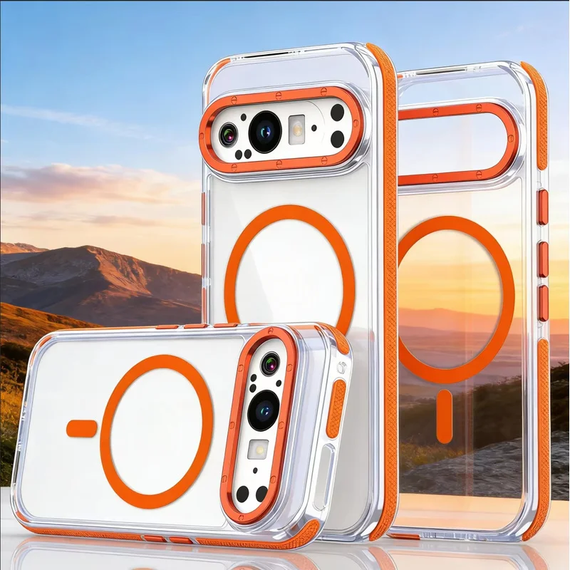 Luxury High Clear Magnetic Phone Case For Google Pixel 10 9 Pro XL Magsafe High Gloss Hardware Button Anti Drop Back Cover