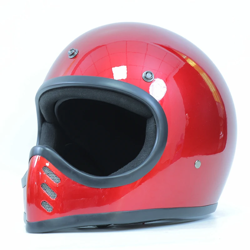 Retro Motorcycle Helmet Cruise Motorcycle Bike Helmet Glass Material Full Face Helmet Vintage Design for Bikers