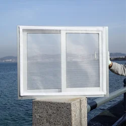 1 Piece White Mosquito Net for Windows, Hook-and-Loop Design, Easy to Install and Remove, Reusable Insect Screen for Home Use