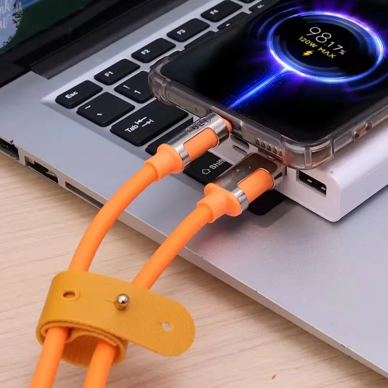 Cable de pantalla Digital LED de 120W, carga rápida USB tipo C, Cable de datos de alta velocidad para Huawei, Samsung, Xiaomi, Redmi, Android