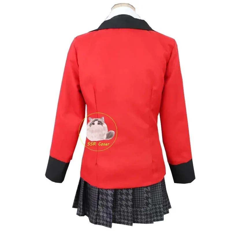 AIAI 2025 أزياء أنيمي Kakegurui أزياء تنكرية Jabami Yumeko شعر مستعار مدرسة مطوي تنورة حفلة الهالوين Co
