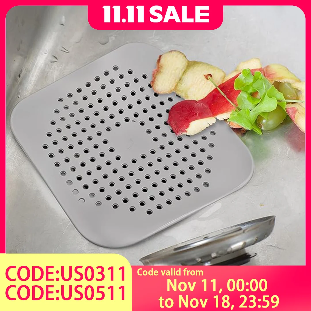 مصفاة تصريف - تمنع انسداد الأحواض أثناء عطلة الطبخ وزراعات الضيوف - سهلة التركيب لصائد الشعر مع حاجز الرائحة