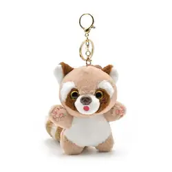 Llavero colgante de mapache para bolso, accesorios adorables, ojos 3d, muñeca de peluche de cola larga para Mochila De niña, decoración suave