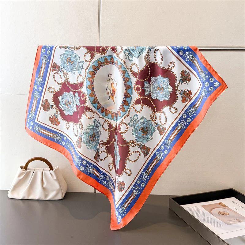 

2026 Luxury Silk Skinny Scarf for Lady Spring Horse Print Headband Small Hair Band Bag Ribbon Handle Female Handkerchief Scarves