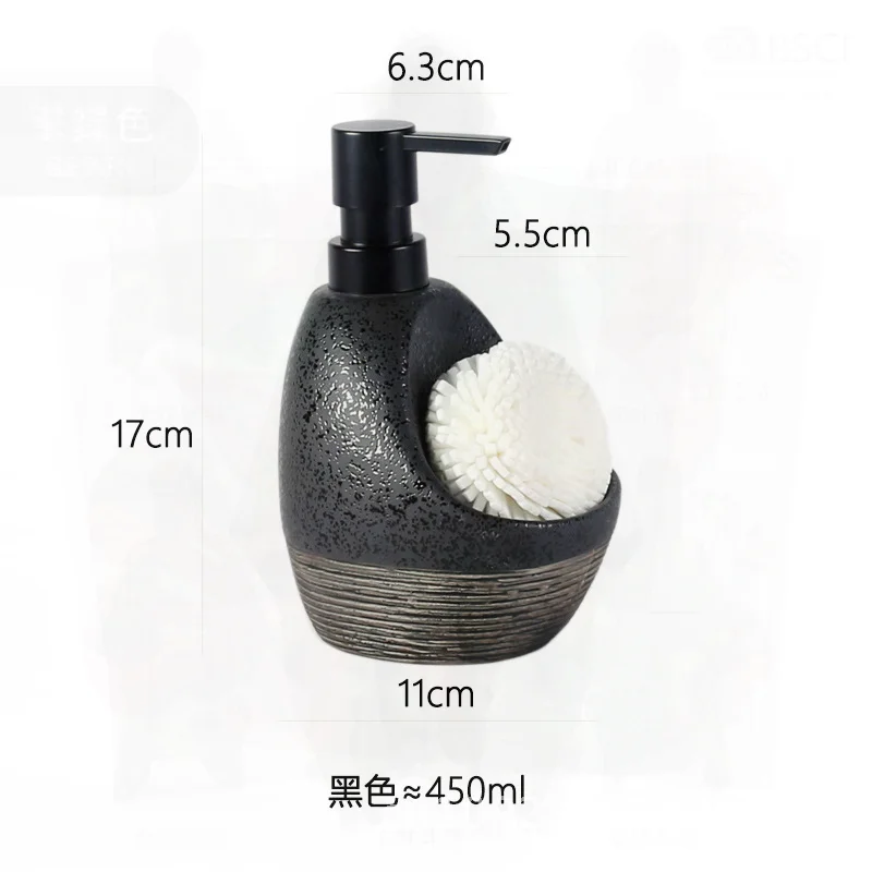 

Creative Ceramic Lotion Bottle High-End Dual-Use Makeup Hand Sanitizer Shower Press Sub-Bottle for Bathroom Black/Gray/White