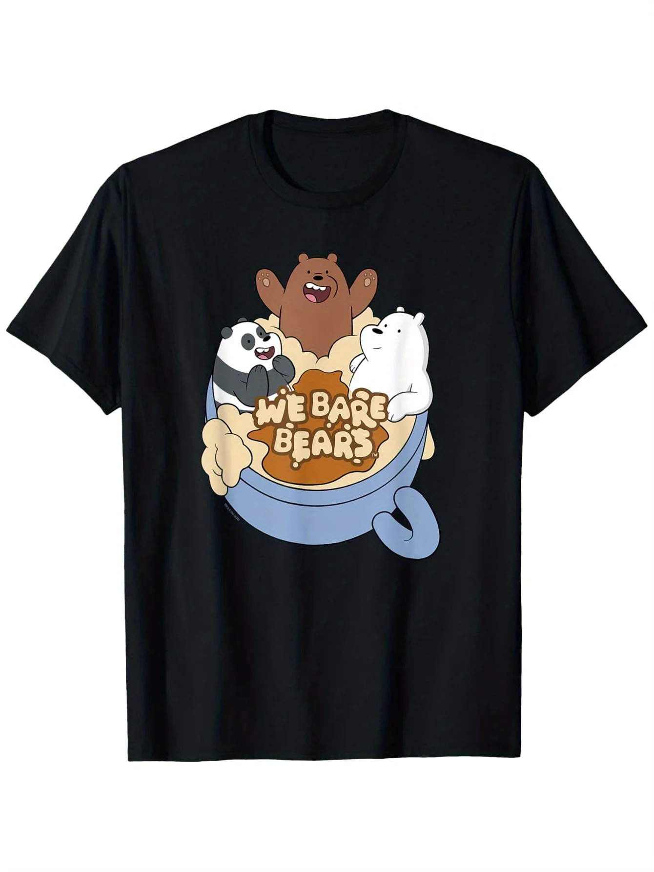 

We Bare Bears Graphic Printing Summer Autumn Winter Cotton Men's and Women's T-Shirts Short Sleeves Luxury Outdoor Sports Brand