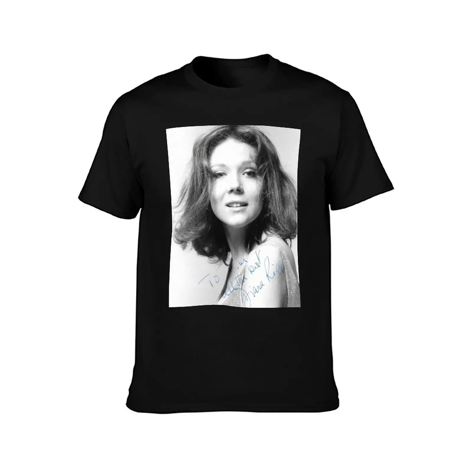Diana Rigg Signed T-Shirt man t shirts for men casual T-Shirt