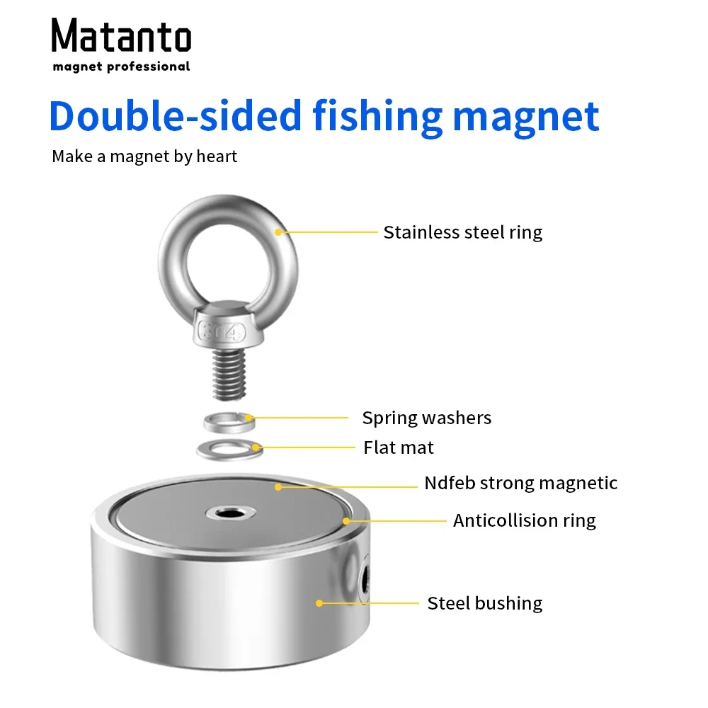 Strong Neodymium Magnet Double side Search magnet hook super power Salvage Fishing magnetic D48MM-D74MM Stell Cup holder