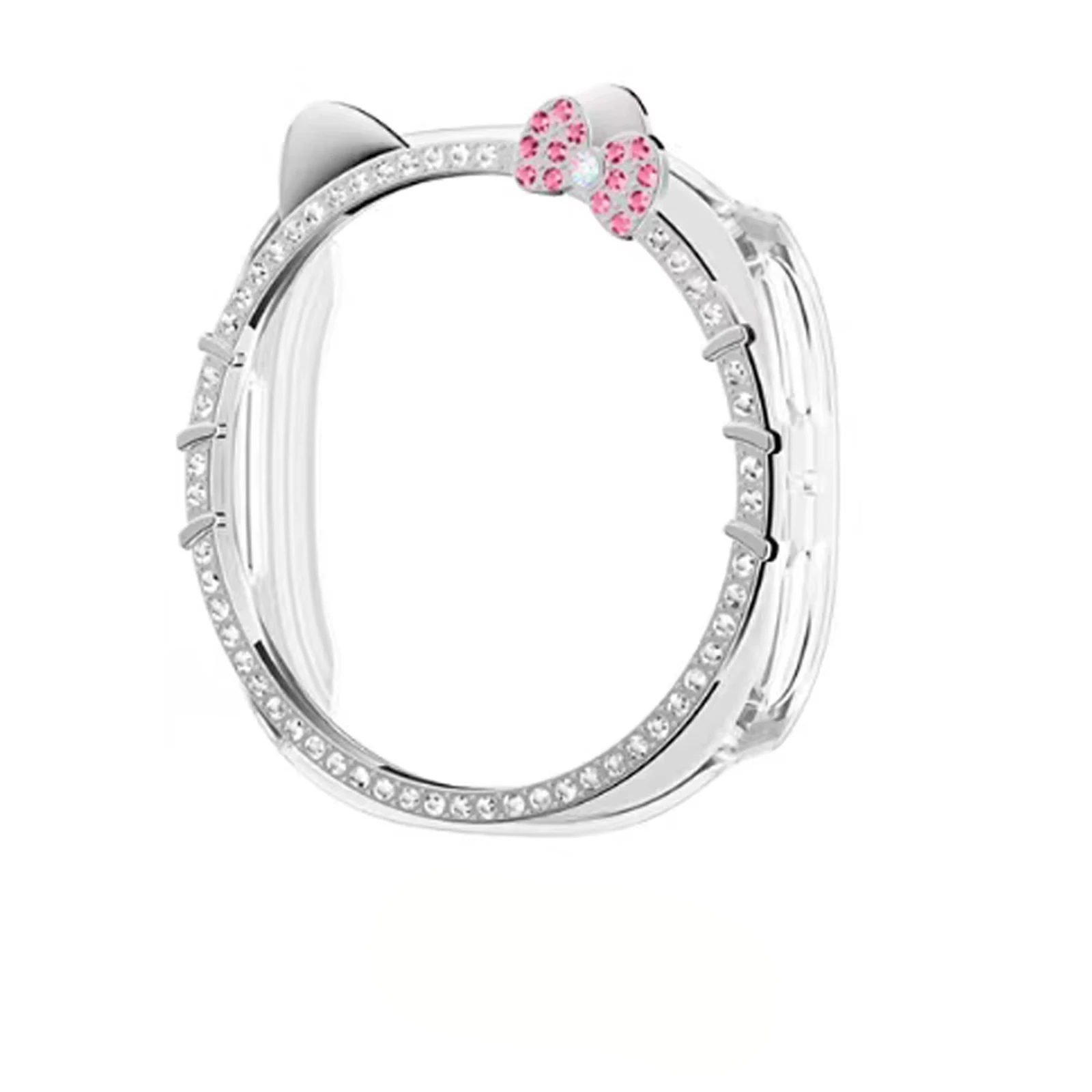 حافظة لطيفة على شكل قطة كيتي لساعة سامسونج جالاكسي 8 40 مللي متر 44 مللي متر حامي الماس ملحقات الساعة الذكية للنساء غطاء سامسونج watch8