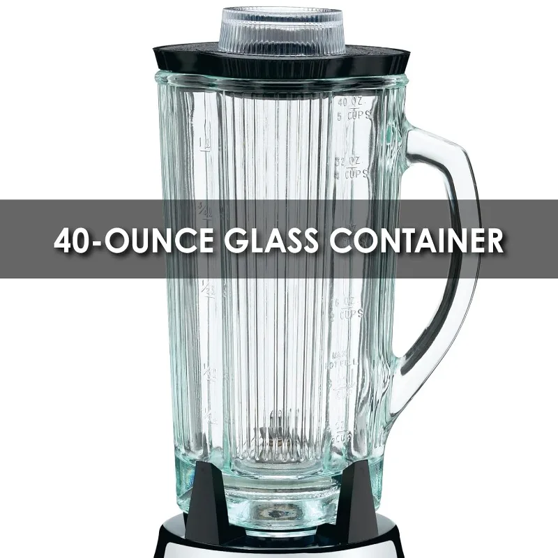 Popular Items Chrome Blender with 40-Ounce Glass Container Silver Easy To Clean Beautiful and Durable Easy To Set Up