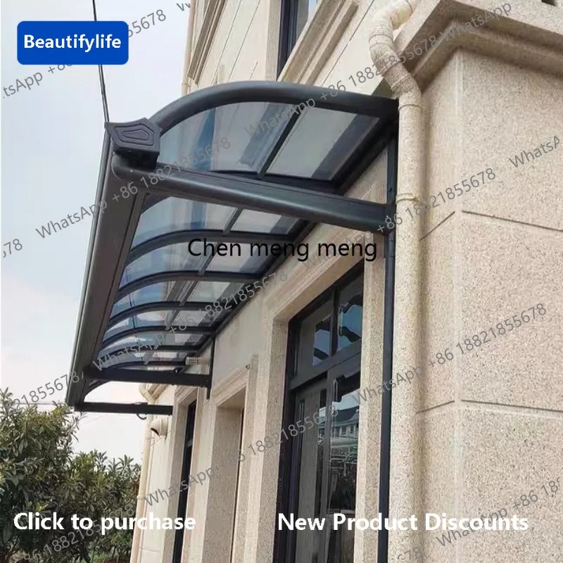 

a56 PC Polycarbonate Awning with Aluminum Frame Custom Patio Canopy for Door Window & Garden UV Resistant 2.5-5m