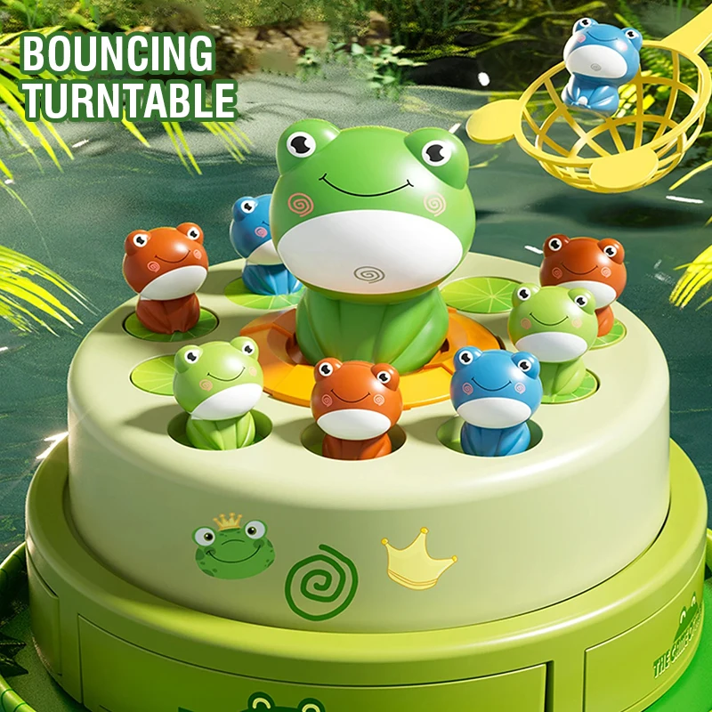 Juguete Montessori para niños, lanzamiento de rana, juego de mesa para saltar, rana voladora, captura, juguete divertido, entrenamiento, desarrollo de ojos de mano, juguete sensorial para regalo