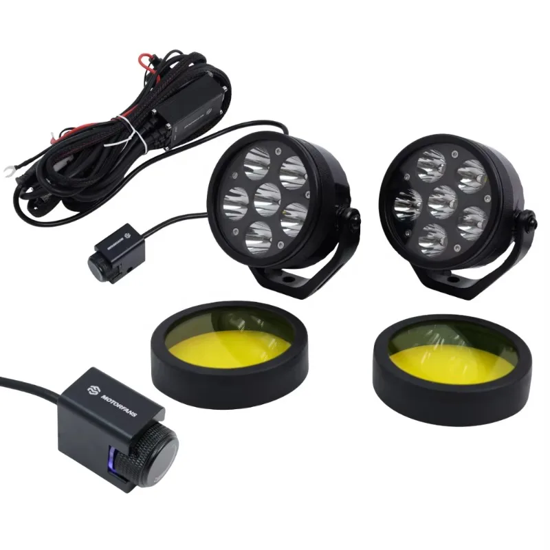 

TIYPEOR Motorcycle White Yellow Spotlight LED Work Driving Head Fog Light Auxiliary Headlight for Off-Road ATV UTV Motorcycle