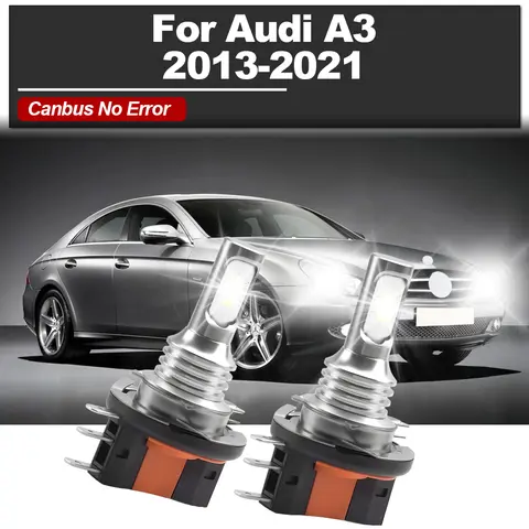 2Pcs H15 LED Bulbs Car Headlight High Beam Day Driving Running Light 12V 6000K For Audi A3 2013-2016 2017 2018 2019 2020 2021