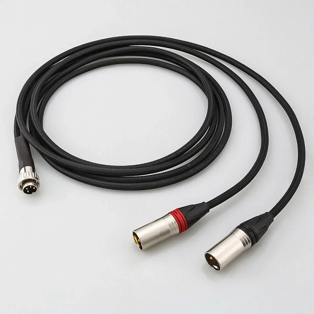 4 Pin DIN to Dual 2 XLR Male 3 Pin Cable OFC Stereo L/R Interconnect for Naim Preamp to Power Amplifier Audiocrast
