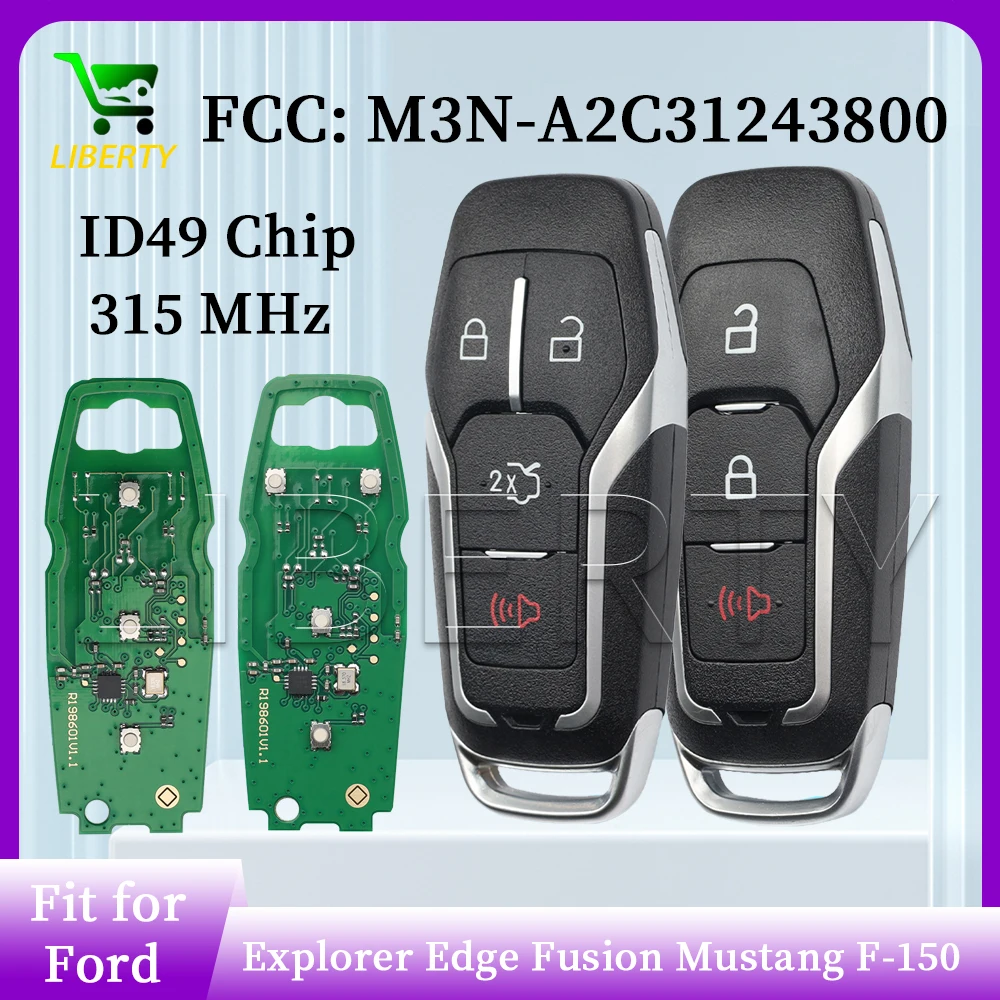 

Ly M3N-A2C31243800 164-R8111 164-R8109 164-R8120 ID49 315 МГц Smart Remote Key Card для Ford Explorer Fusion Edge Mustag F-150
