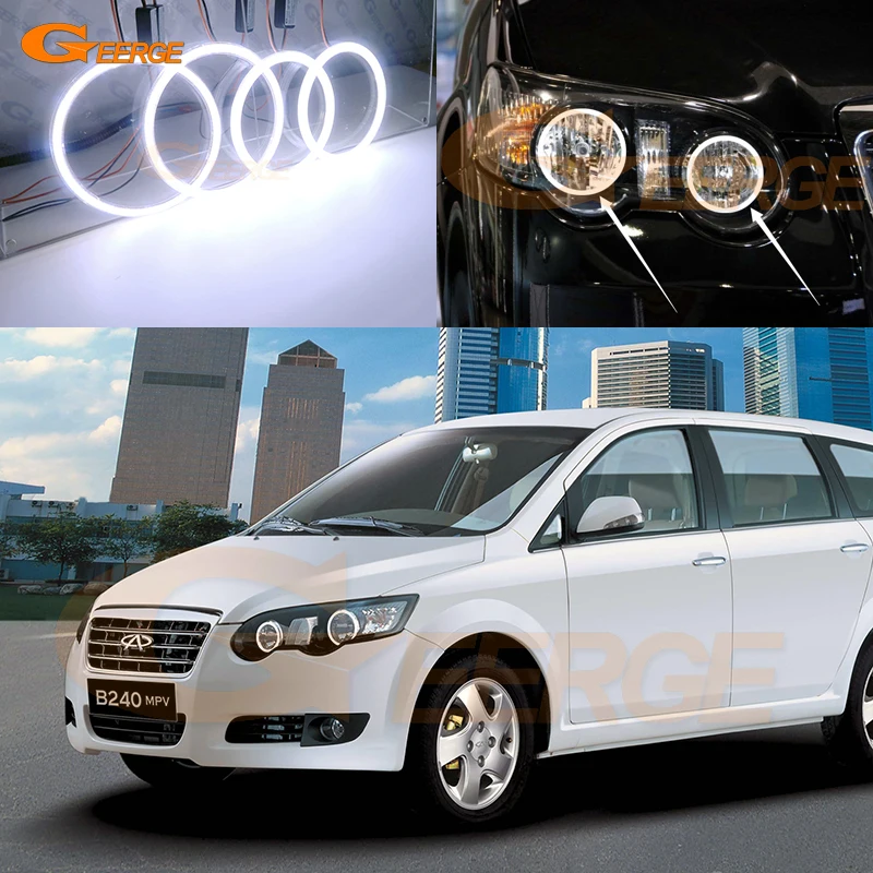 

Для Chery B14 Eastar Cross Rely V5 Boss Destiny Crossover 2006-2010 2011 дневной свет ультра яркие COB светодиодные кольца с ореолом ангельских глаз