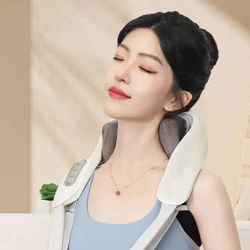 Heating Kneading Neck Massager Car Office Home Neck Shoulder Massager Belt Pain Relief Neck Shoulder Massager