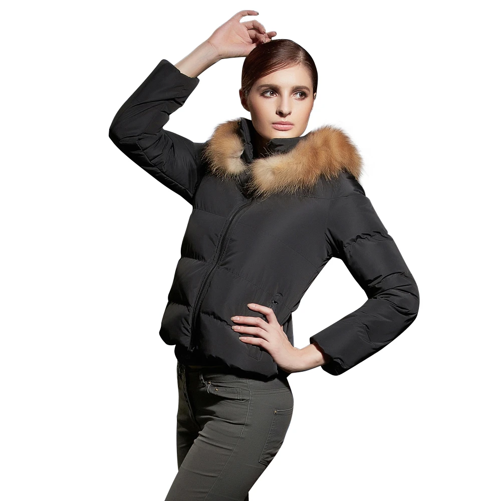 COUTUDI Women Winter Down Coat With Fur Hooded Puffer Jacket Ladies Short Warm Puffer Coat Female Vintage Parka Outerwear Outfit