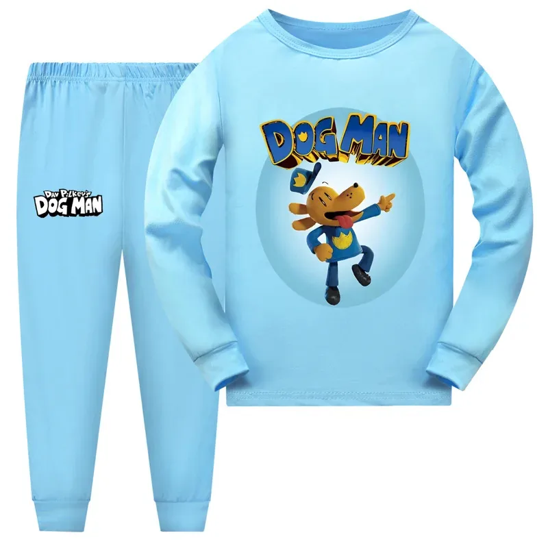 Dogman Anime enfant en bas âge garçon vêtements printemps pyjamas coton à manches longues t-shirt + pantalon chien homme Costume filles ensemble de vêtements de sport décontractés